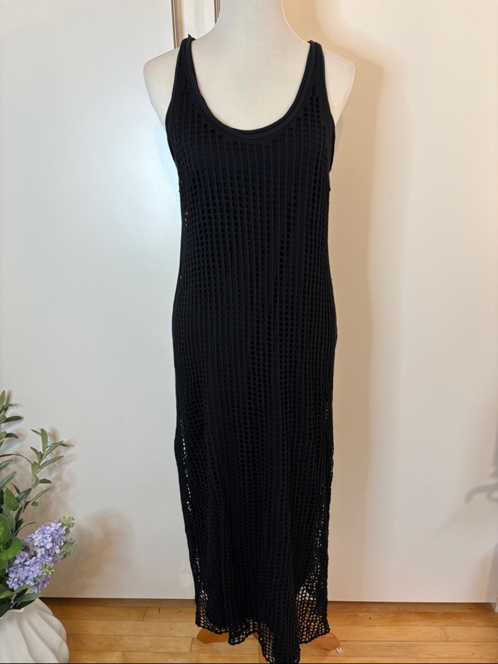 Denim & Supply Ralph Lauren Black Crochet Maxi Tank Dress